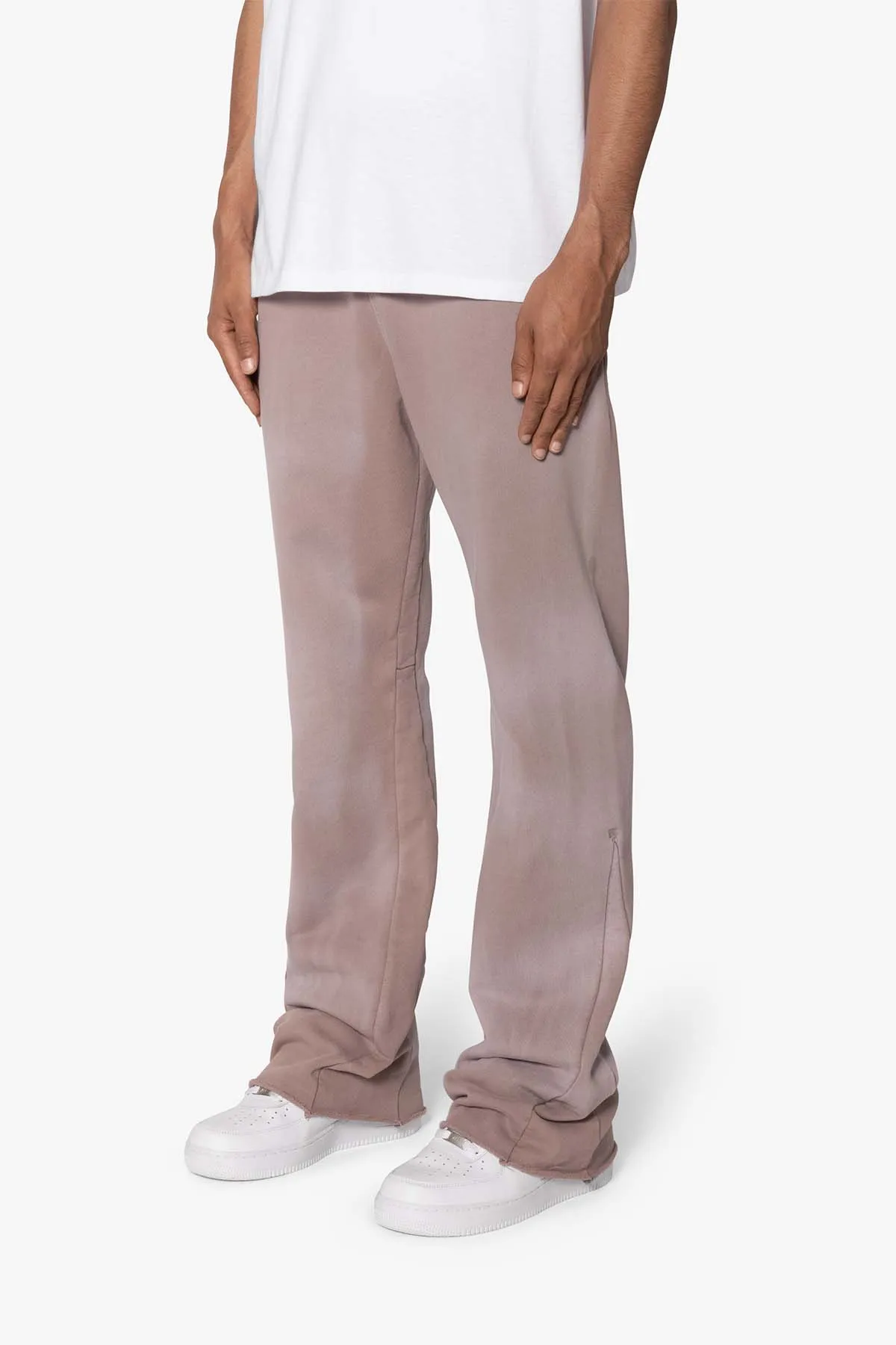 Faded Bootcut Sweatpants - Washed Mauve