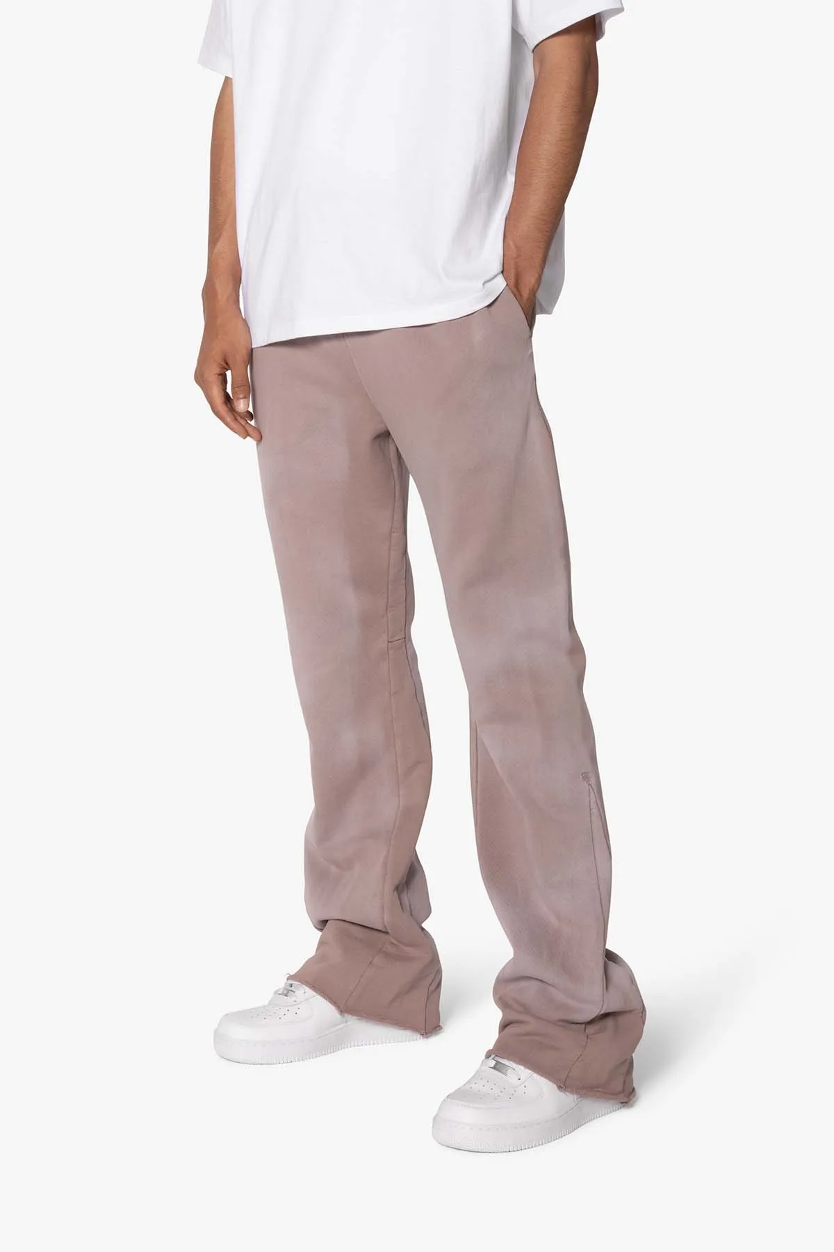 Faded Bootcut Sweatpants - Washed Mauve