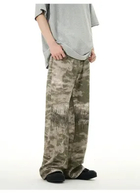 Faded Camo Flared Jeans