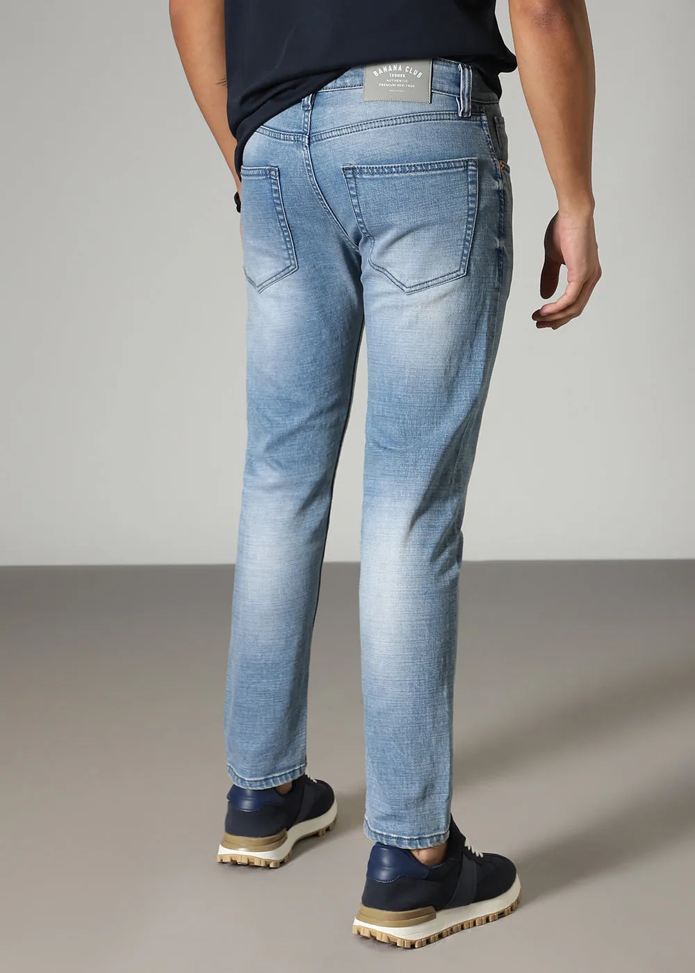 Faded Light Blue Slim Fit Jeans