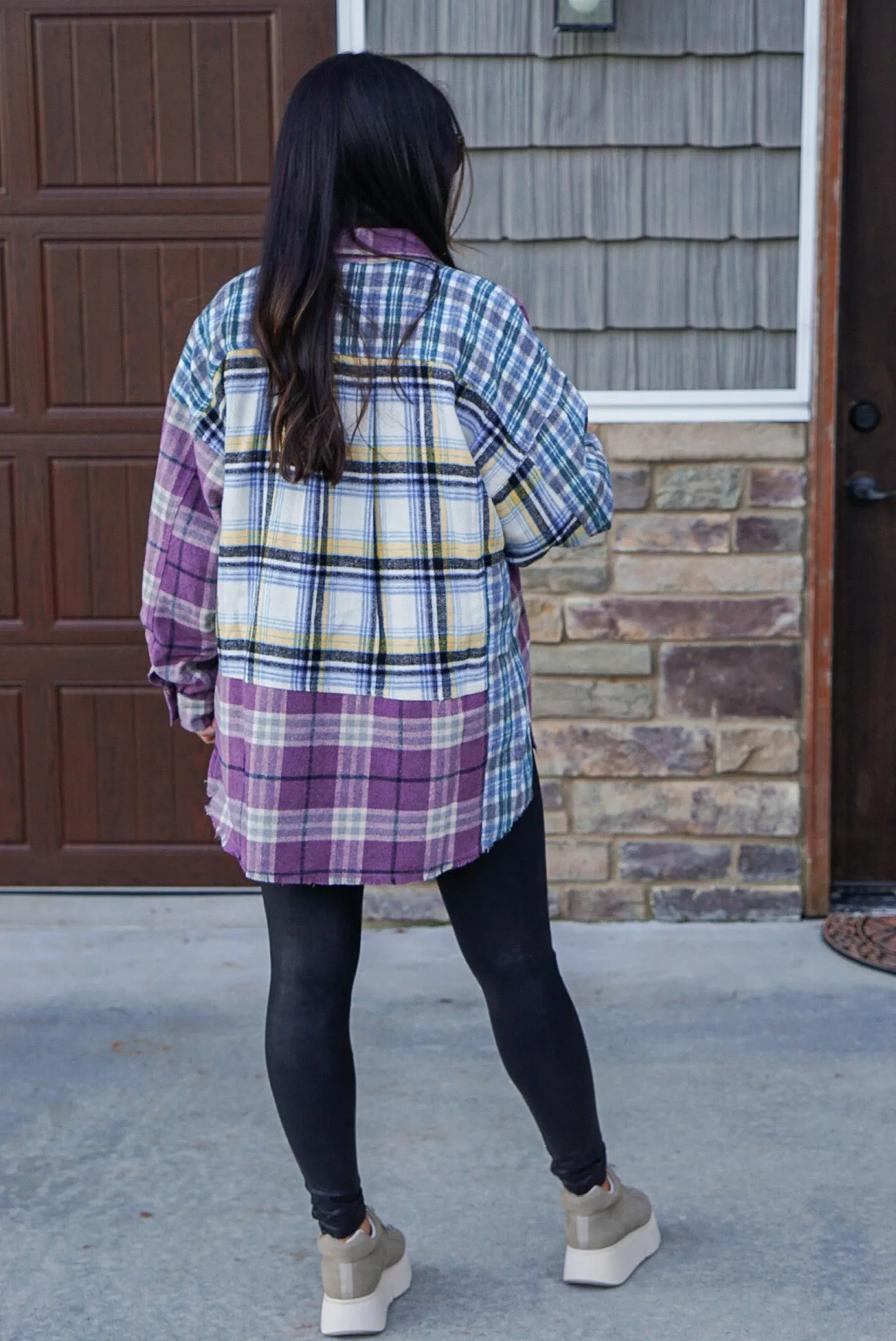 Flannel Season Lavender Plaid Shirt