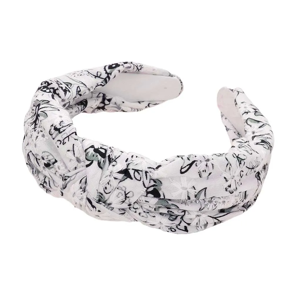 Flower Printed Knot Headband