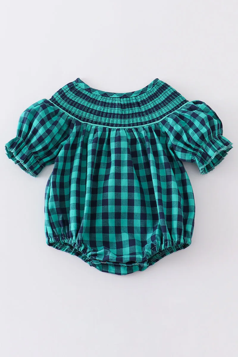 Forest plaid girl bubble