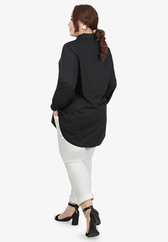 Freida Formal Button Up Shirt - Black