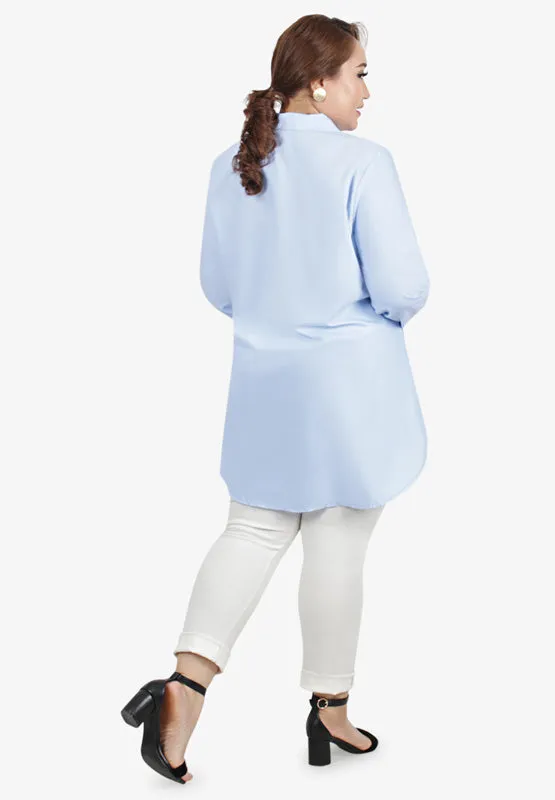 Freida Formal Button Up Shirt - Light Blue