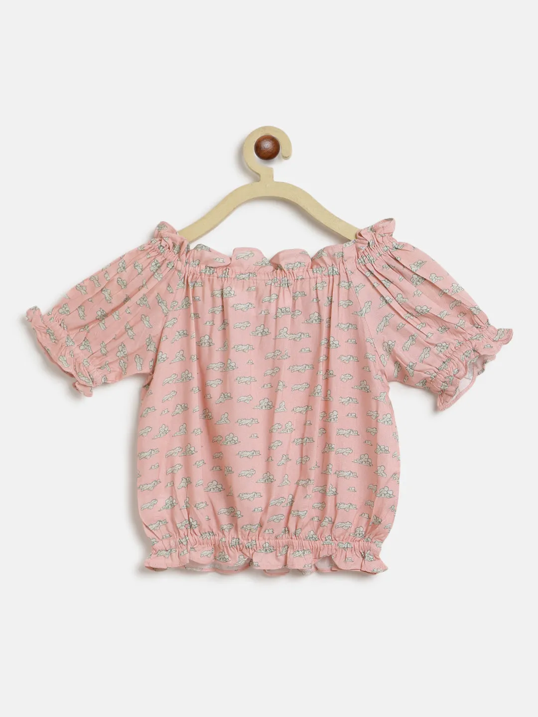 Girls Pink Printed Top