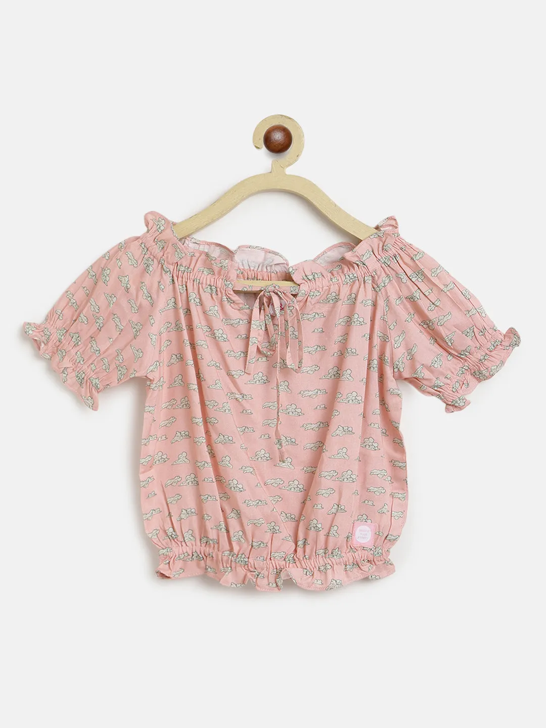 Girls Pink Printed Top