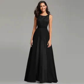 Gorgeous Formal Round Neck Lace Long Party Dress