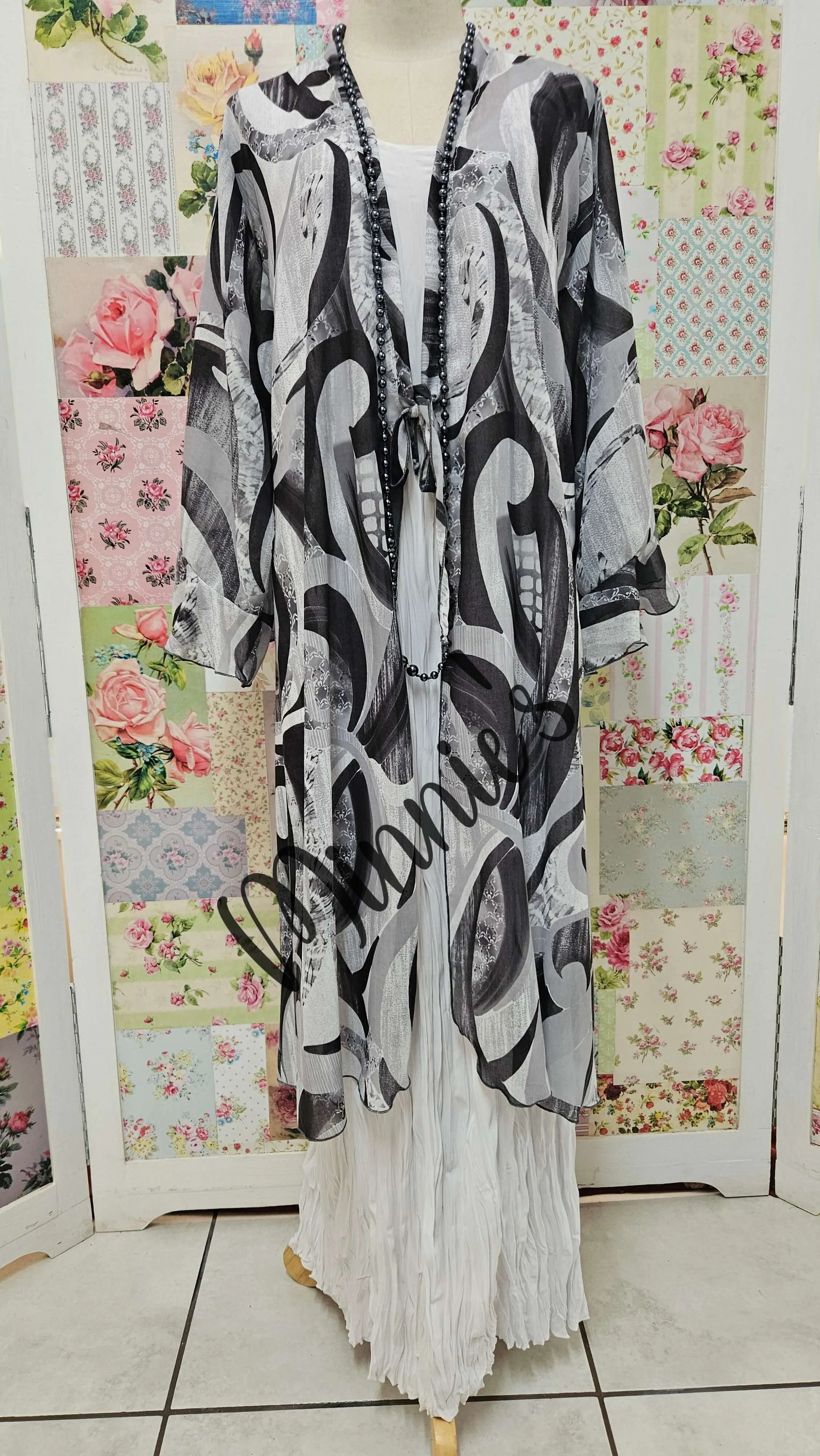 Grey Printed Jacket LR0637