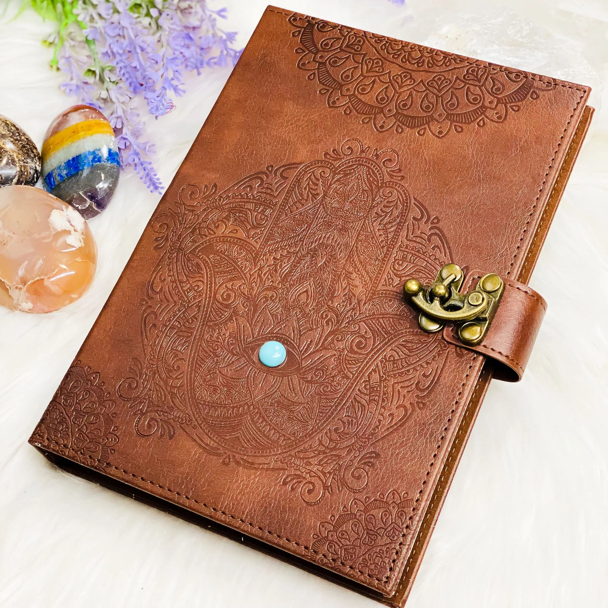 Handmade Brown Hamsa Journal