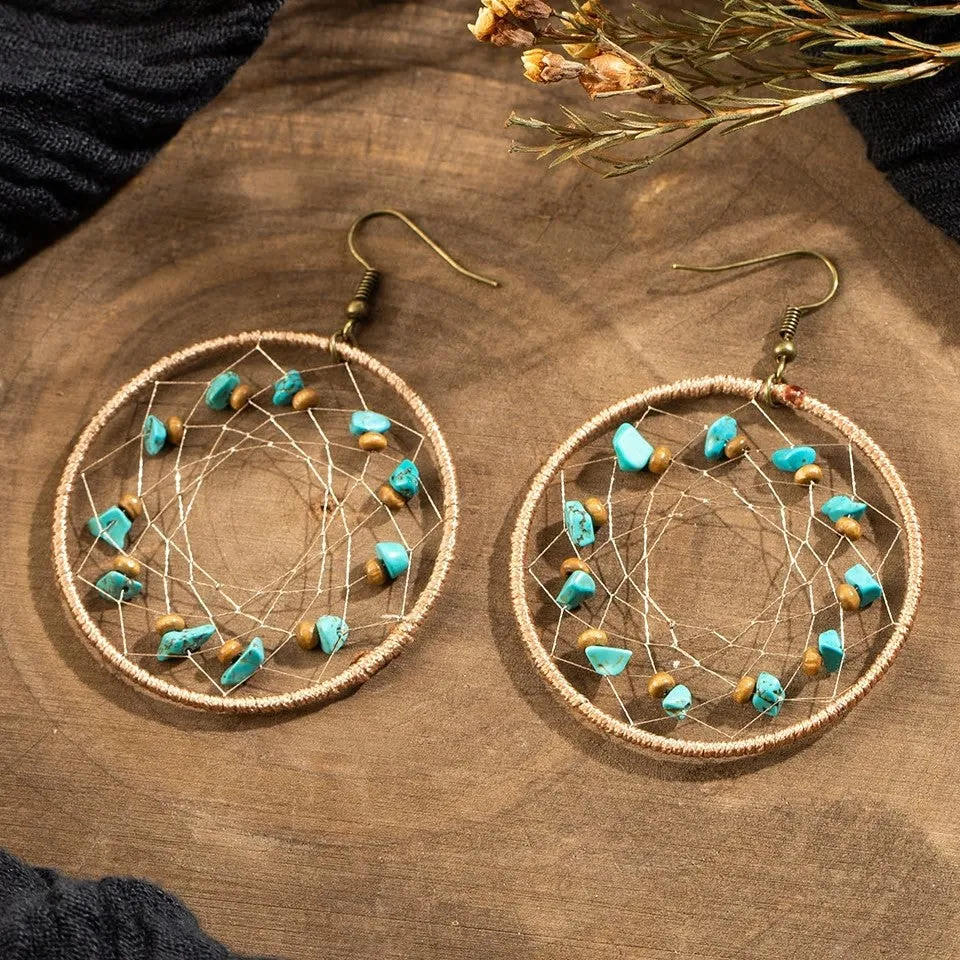 Handmade Ethnic Hoop Earring with beads