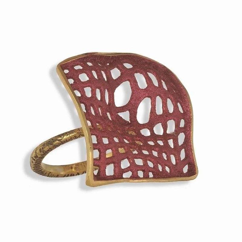 Handmade Gold Plated Silver Blush Ring