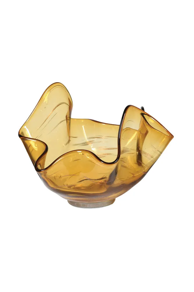 Handmade Honey Glass Handkerchief Vase