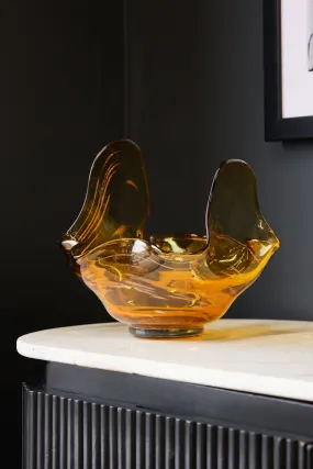 Handmade Honey Glass Handkerchief Vase