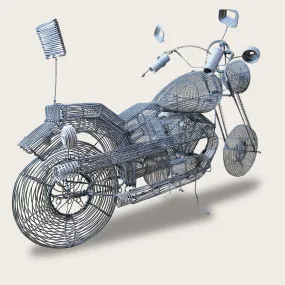 Handmade Motorcycle Wire Sculpture