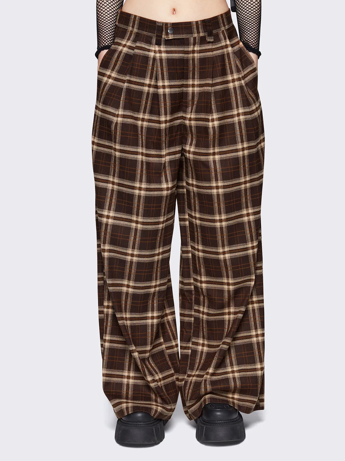 Haris Classic Plaid Grandpa-Style Pants