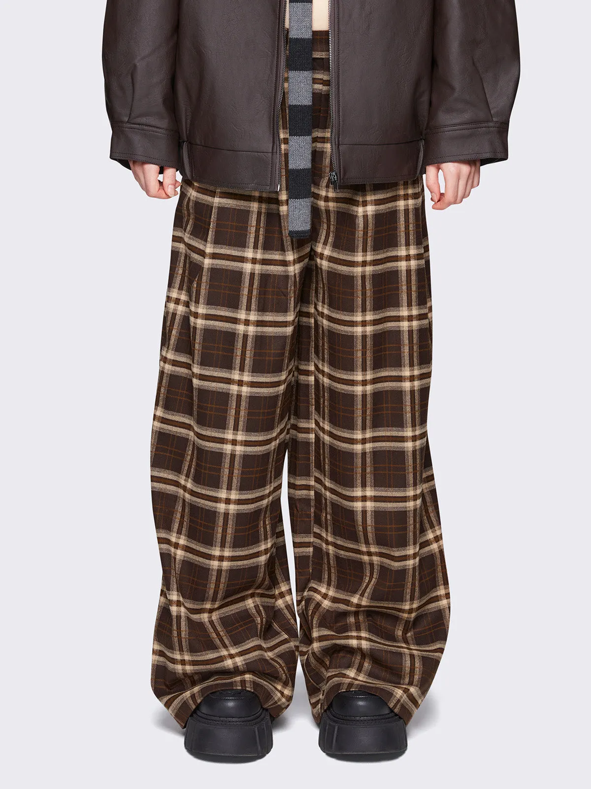 Haris Classic Plaid Grandpa-Style Pants