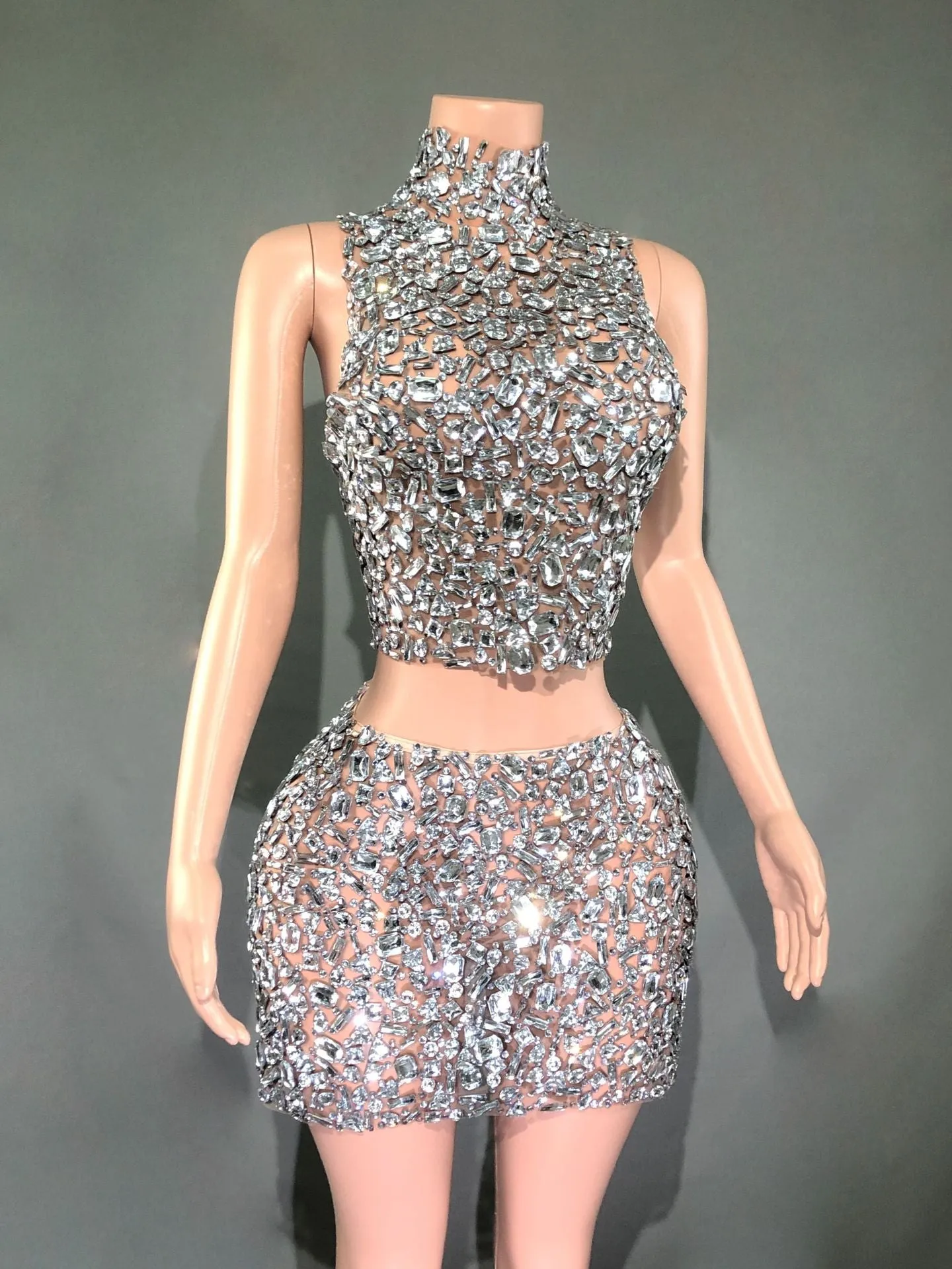 IRIA Crystals Handmade Bodycon Set