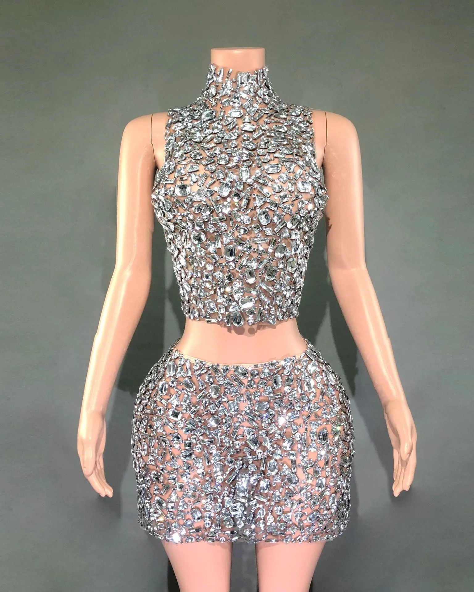 IRIA Crystals Handmade Bodycon Set