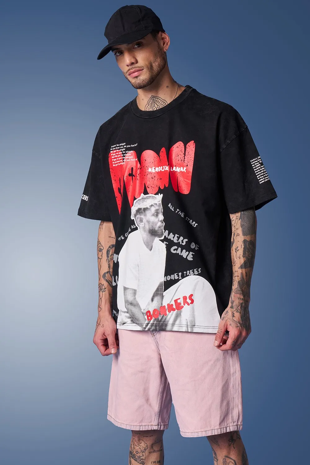 Trendy Kendrick Lamar Faded Oversized T-Shirt - Comfortable and Stylish Graphic Tee for Casual Outfits