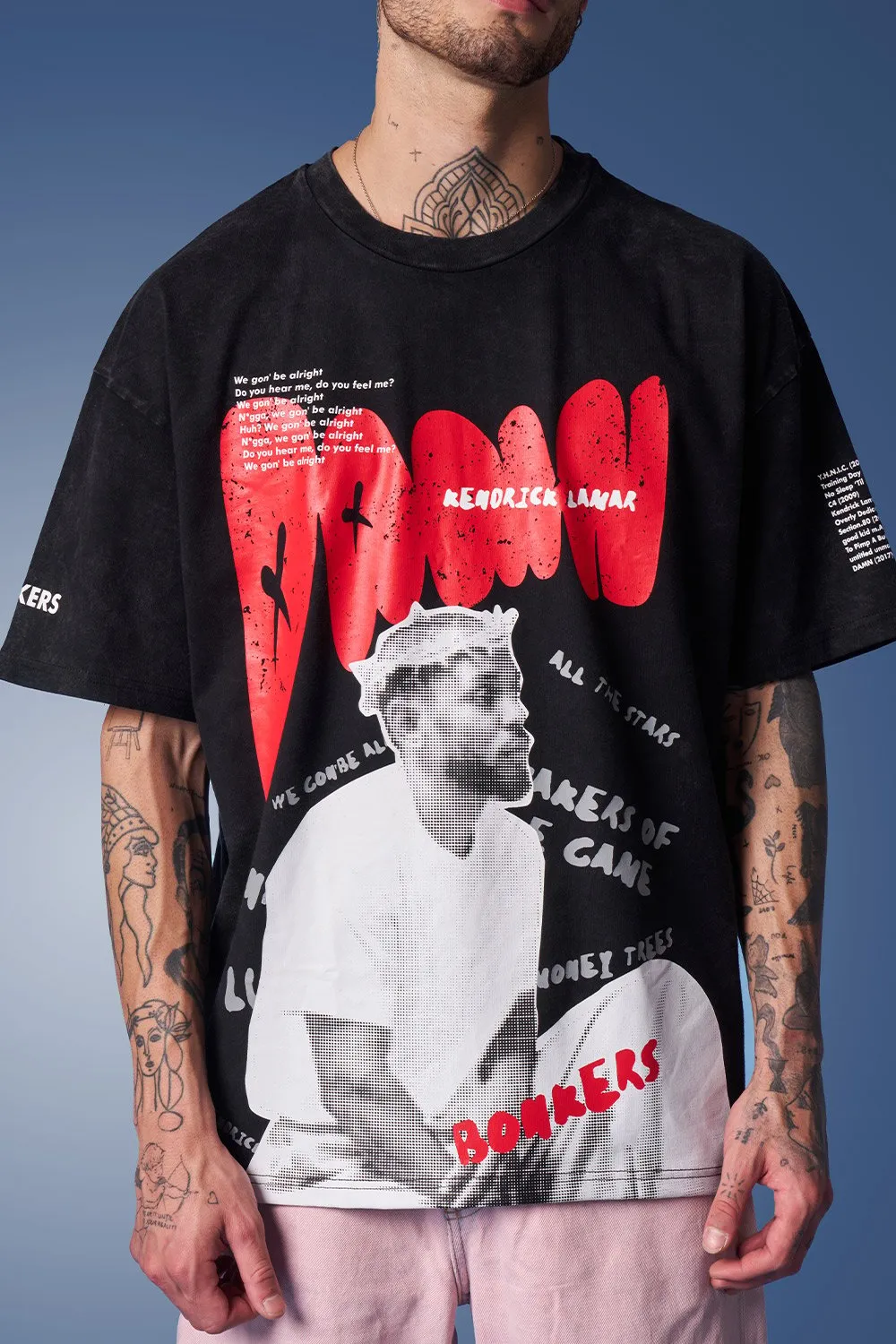 Trendy Kendrick Lamar Faded Oversized T-Shirt - Comfortable and Stylish Graphic Tee for Casual Outfits