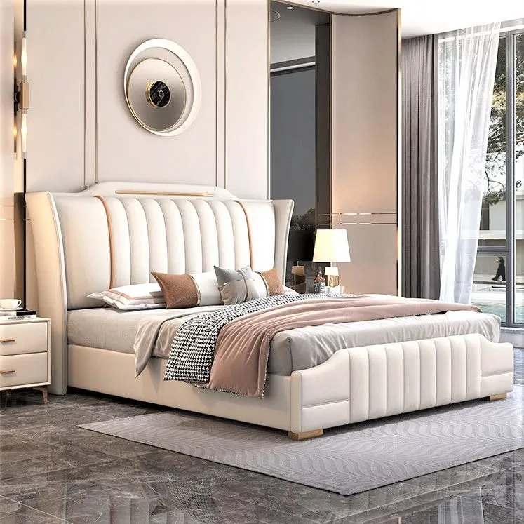 Kerry Luxury Upholstered Luxury Bed With Storage in Leatherette