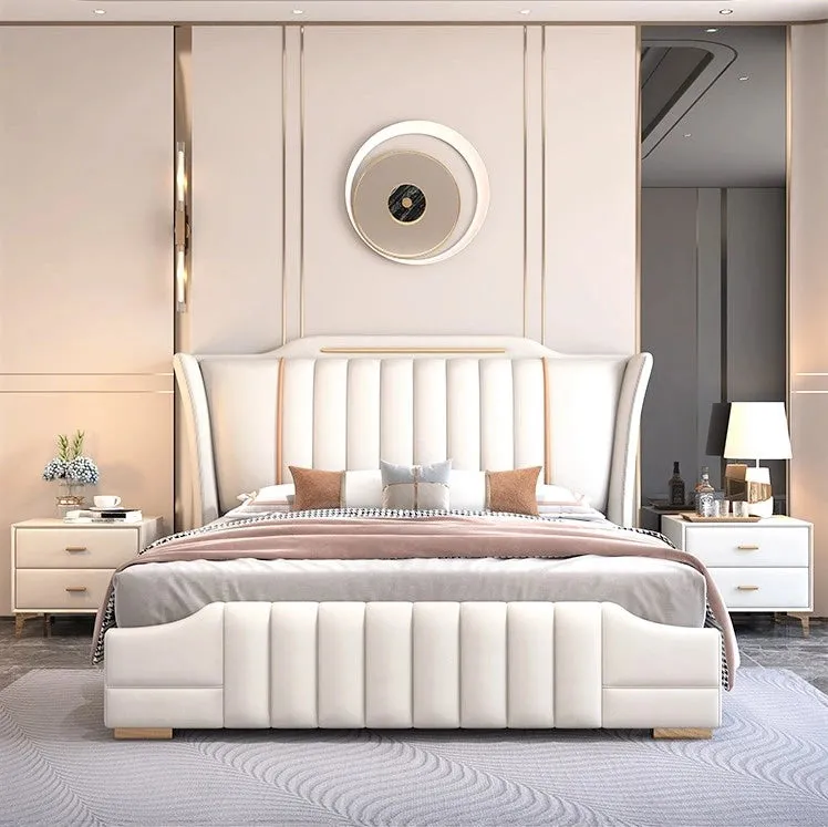 Kerry Luxury Upholstered Luxury Bed With Storage in Leatherette