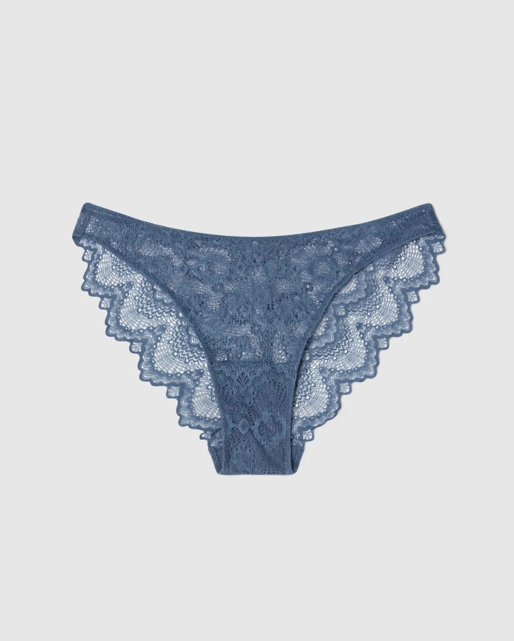 Lace Bikini Briefs Faded Blue