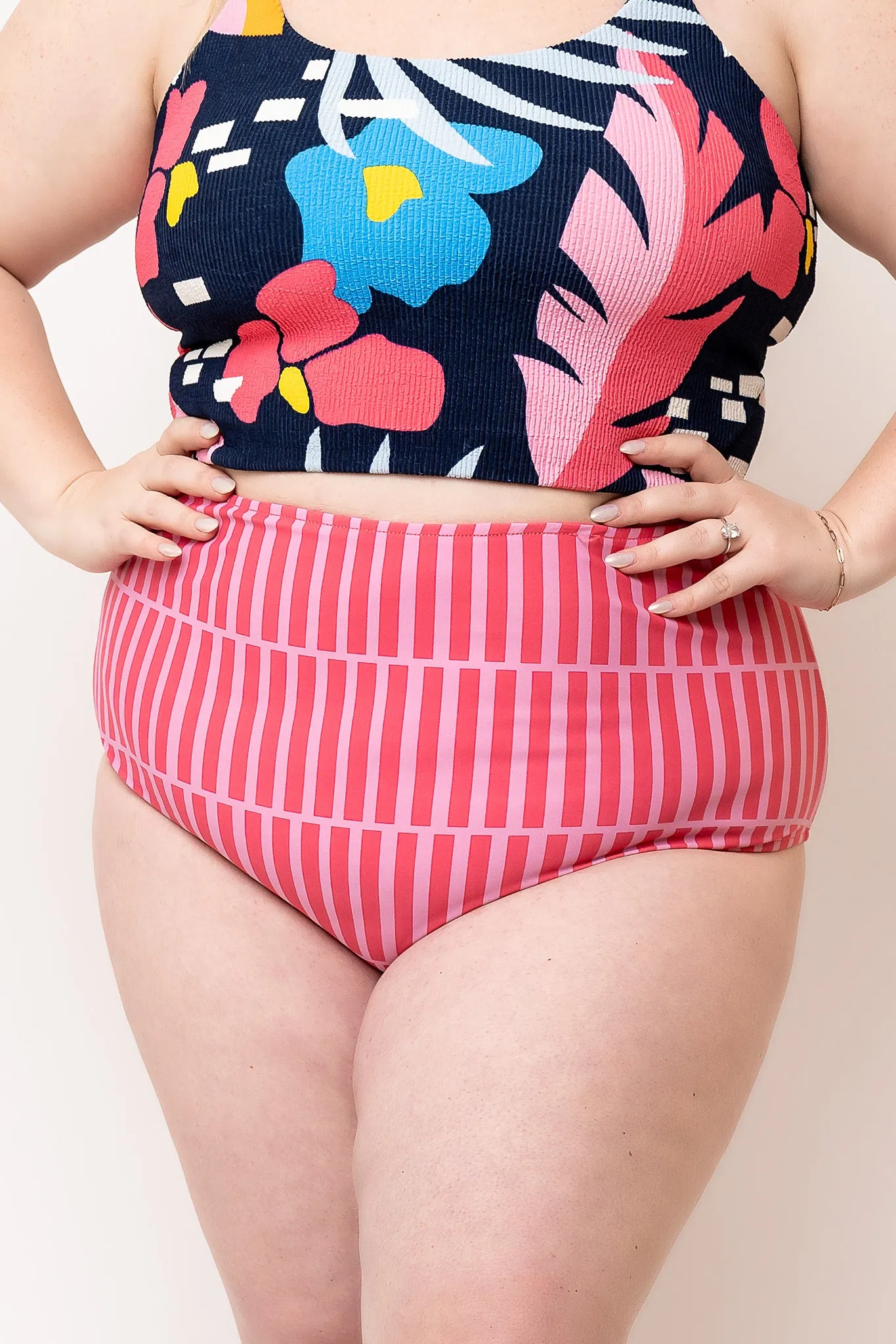 Leisure Reversible Bottom | Pink Stripe