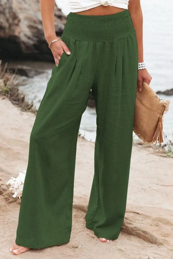 Leisure Wide Leg Cotton and Hemp Loose Pants