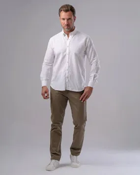 LONG SLEEVE PLAIN SHIRT - WHITE