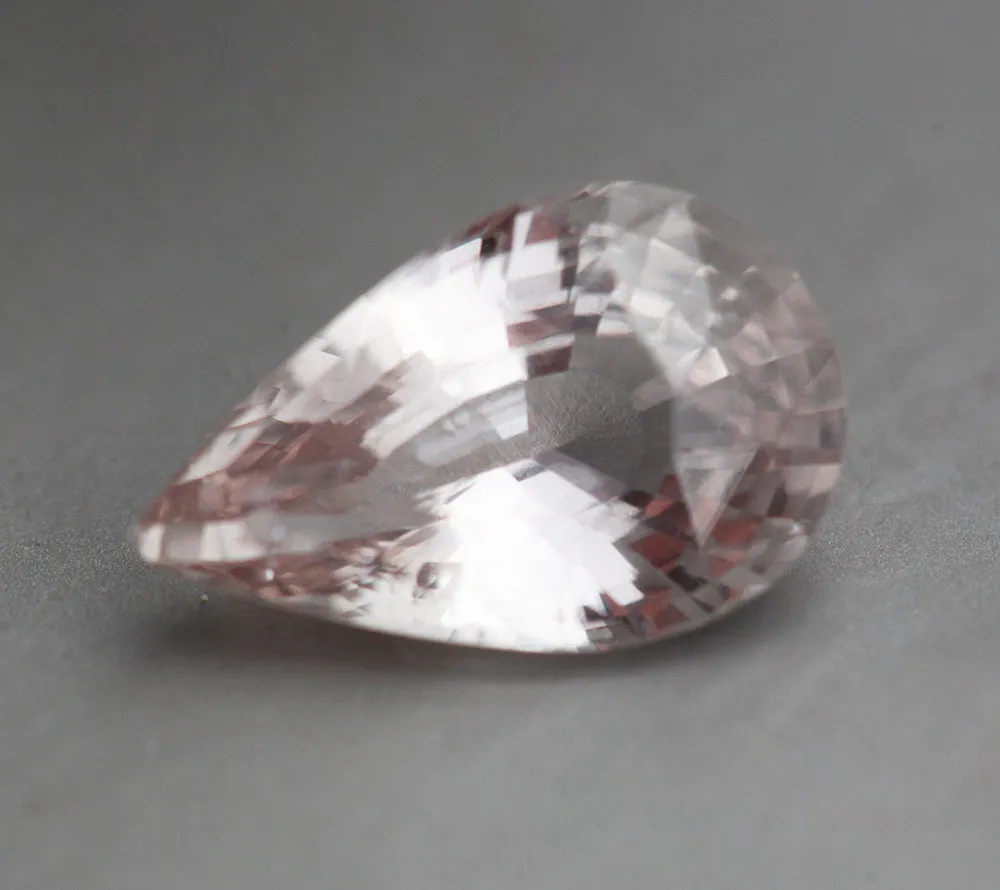 Loose 2.55 Ct Pear Peach Pink Sapphire