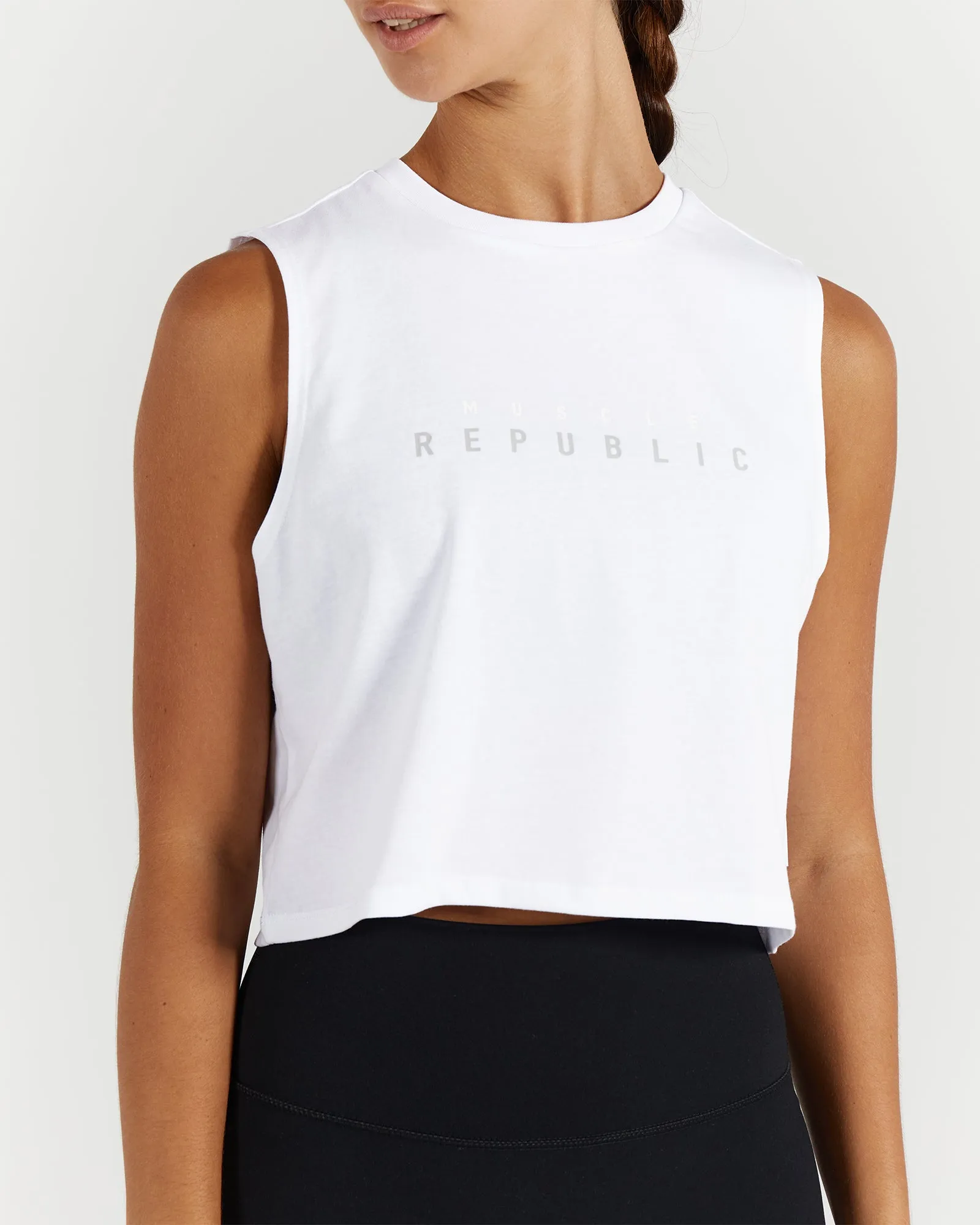 LOOSE CROP TANK - WHITE