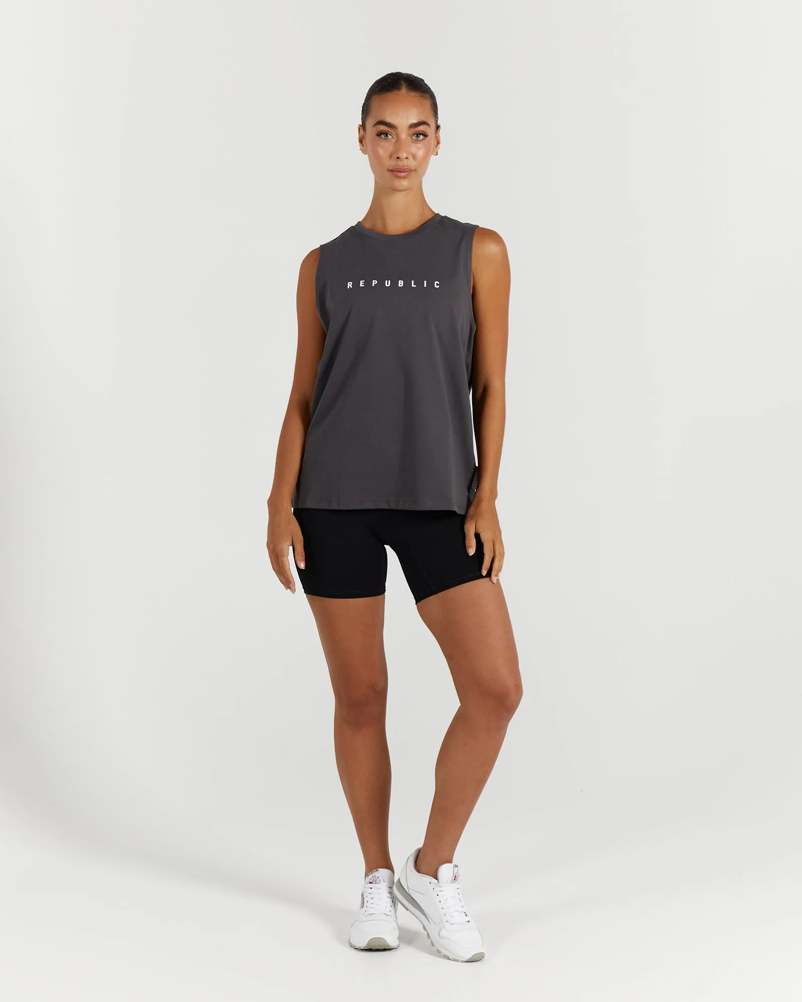 Optimized Title: Sleek Shadow Loose Fit Tank Top