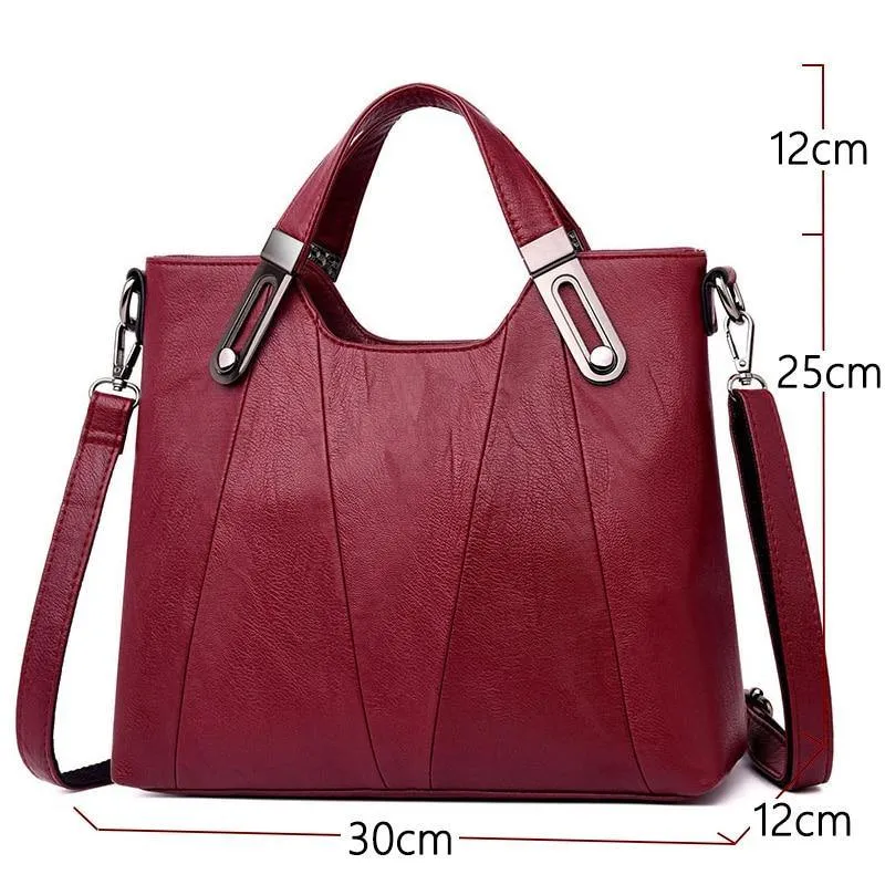 Luxury Faux Leather Tote Shoulder Bag