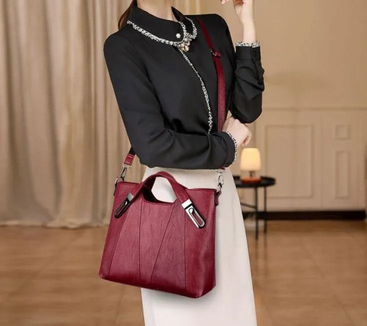 Luxury Faux Leather Tote Shoulder Bag