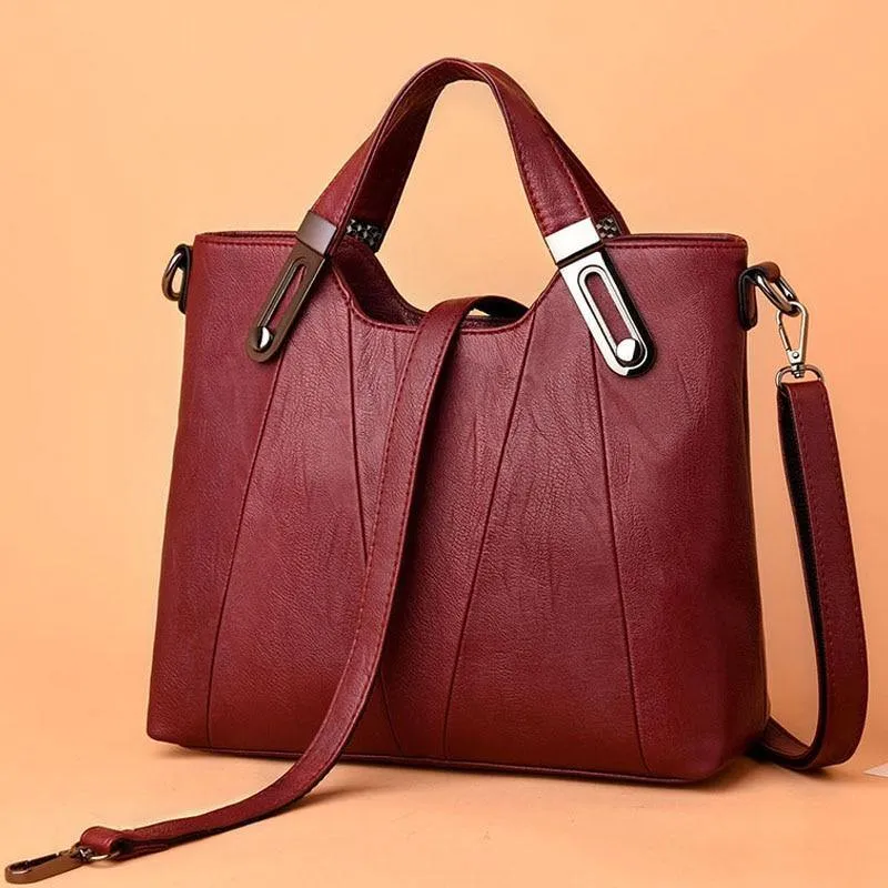 Luxury Faux Leather Tote Shoulder Bag