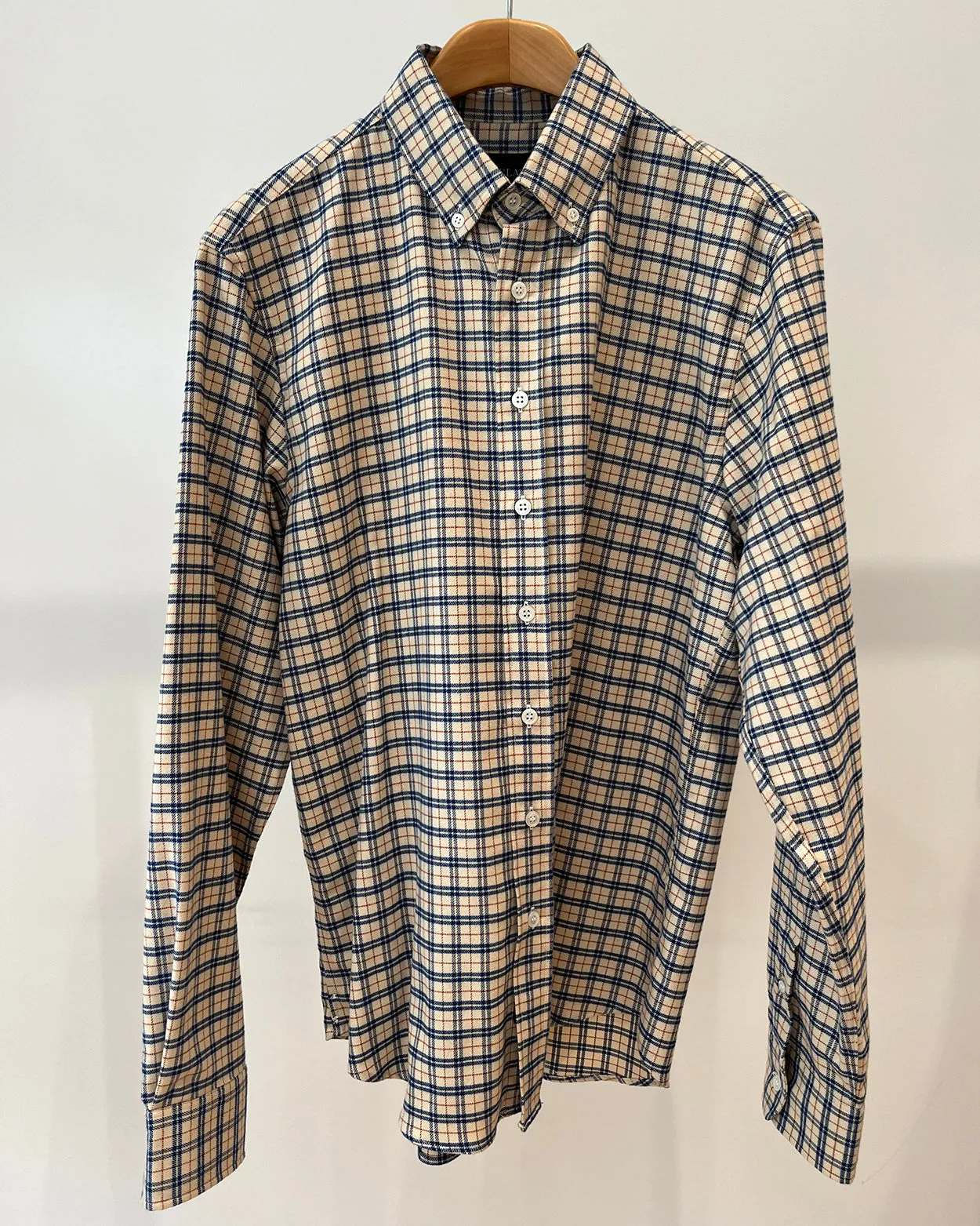 M - Royal Ivory Plaid Flannel Shirt