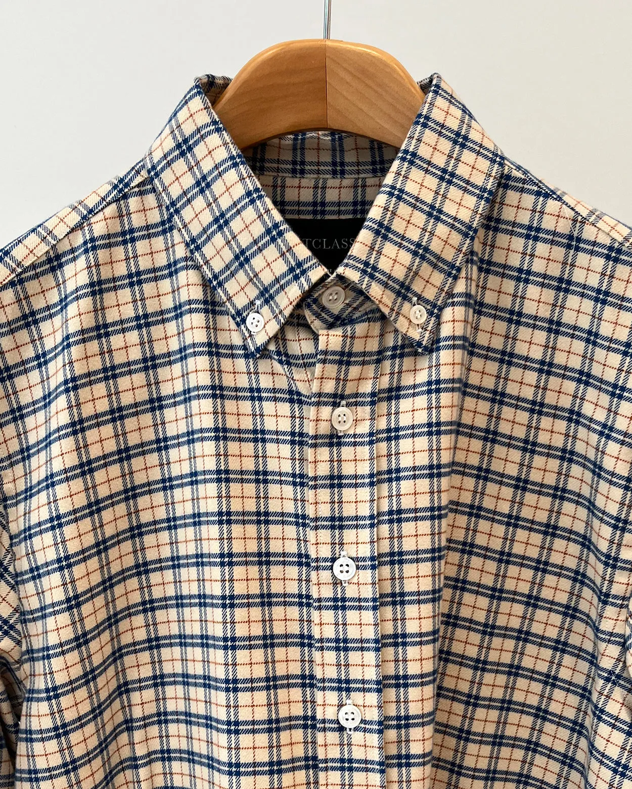 M - Royal Ivory Plaid Flannel Shirt