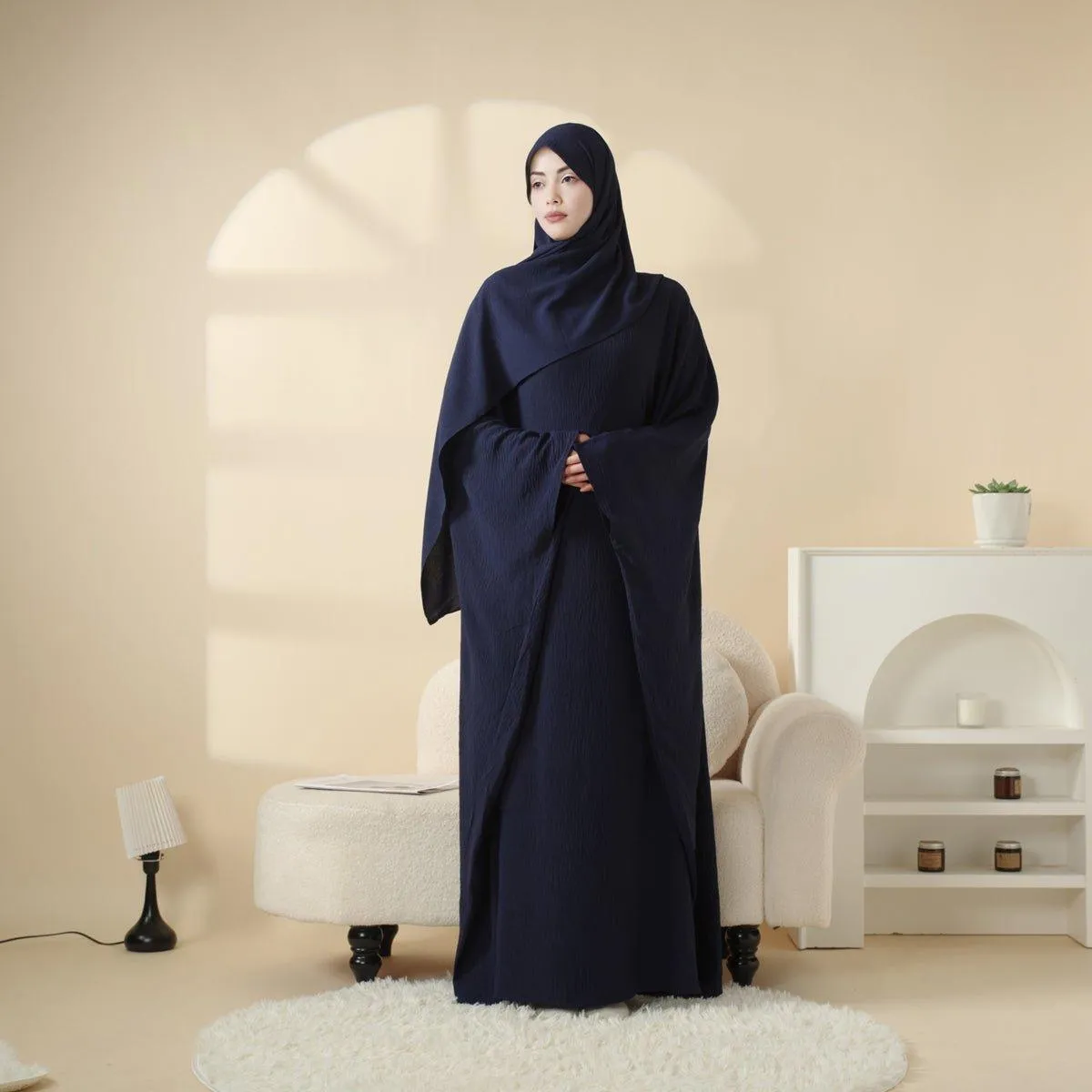 MA048 Butterfly Sleeve Plain Abaya