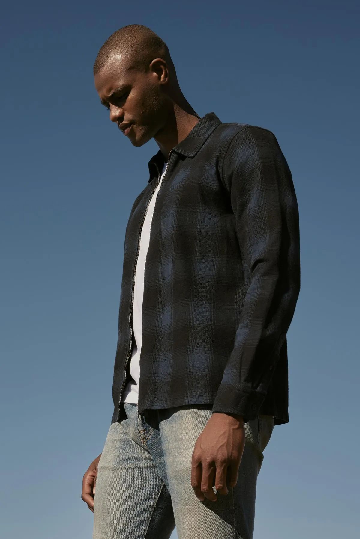 MARK ZIP-UP PLAID SHIRT