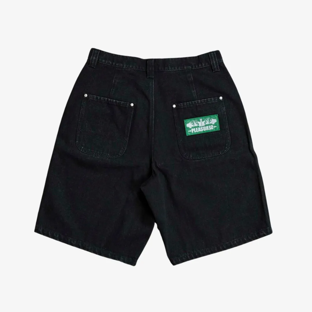 mens pleasures collionson jorts (faded black)