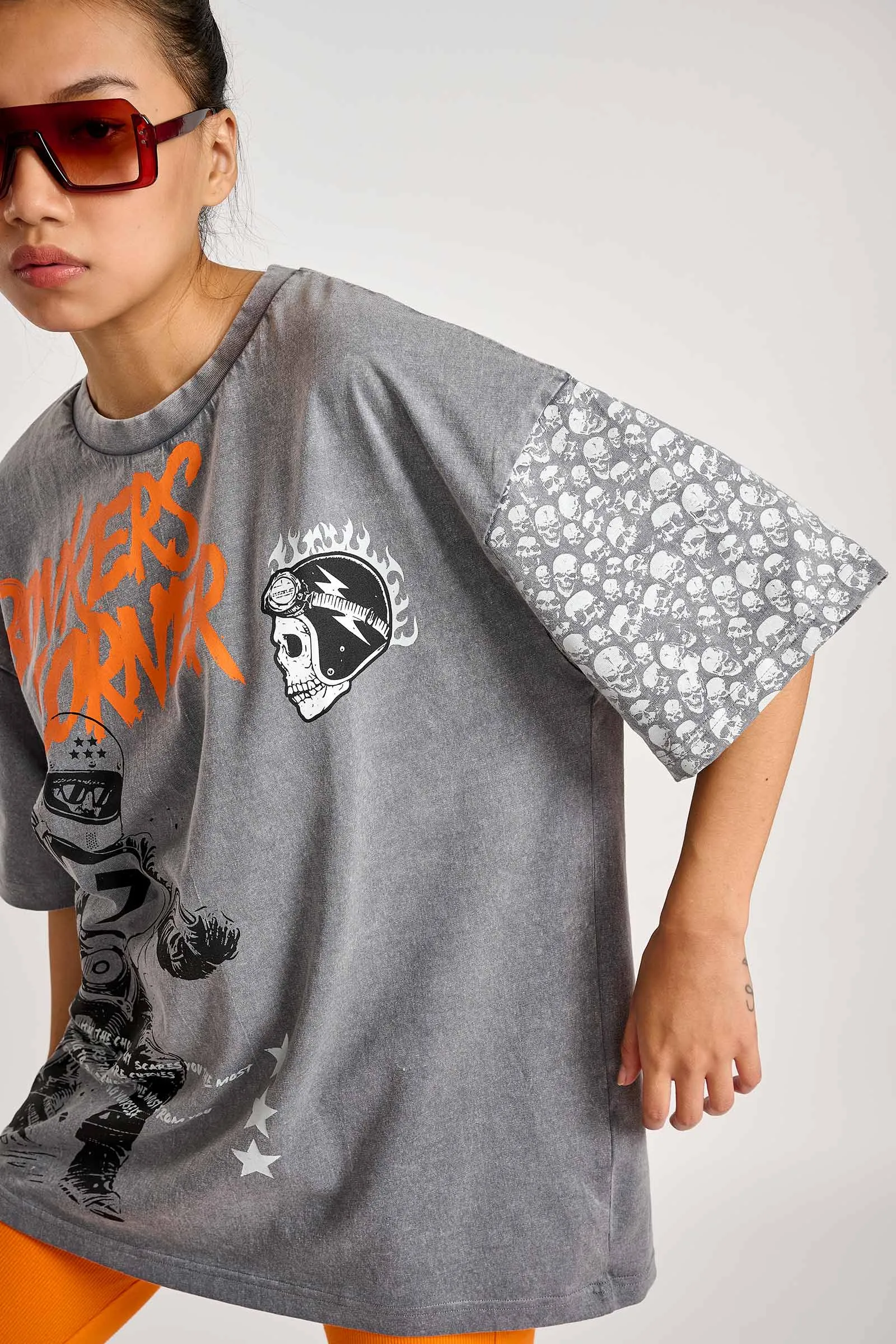 Motordrip Faded Effect Oversized T-shirt