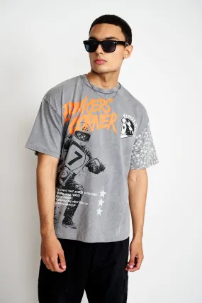 Motordrip Faded Effect Oversized T-shirt