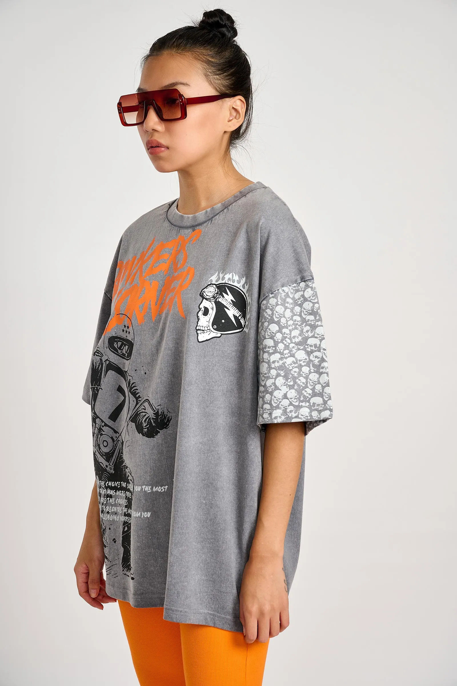 Motordrip Faded Effect Oversized T-shirt