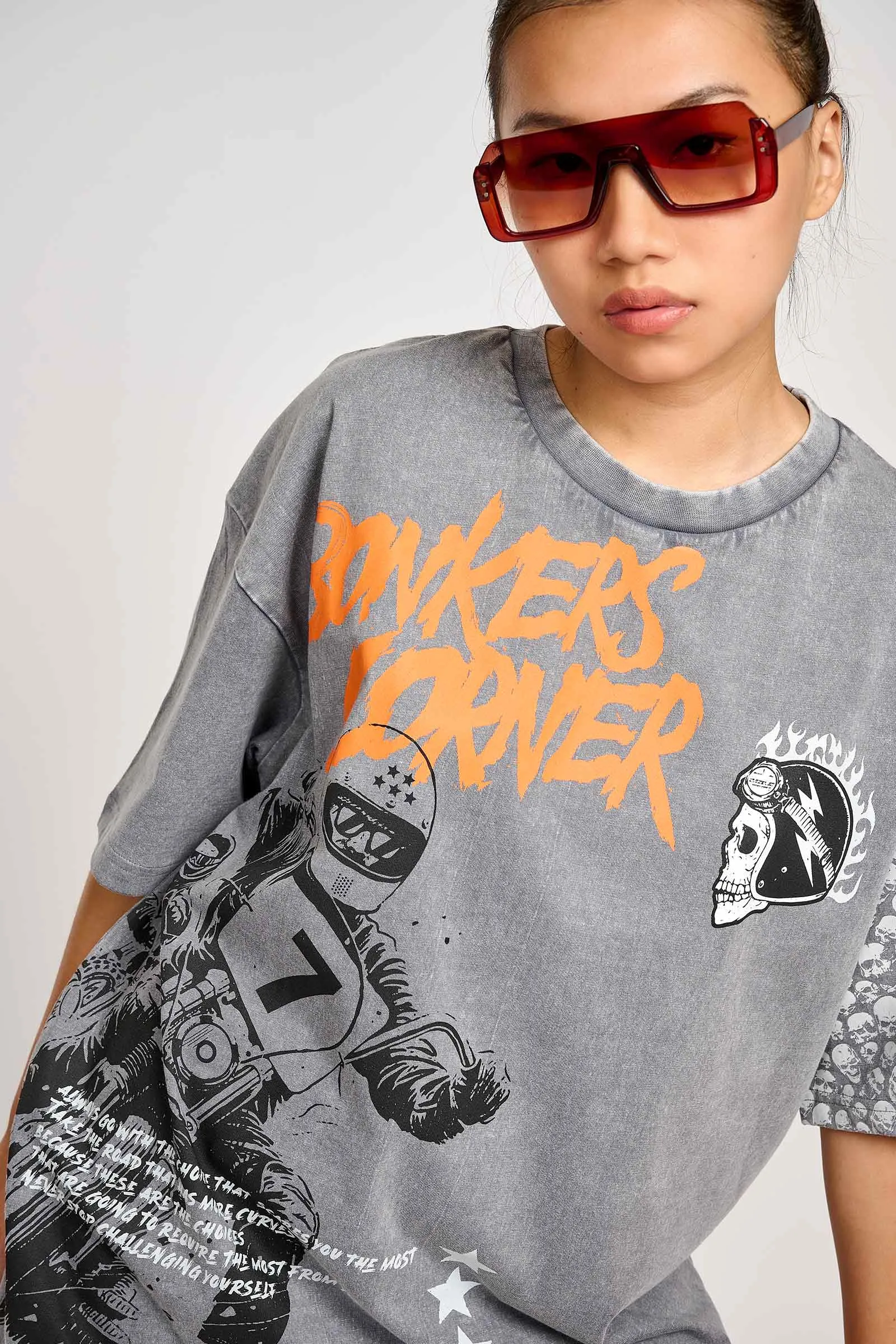 Motordrip Faded Effect Oversized T-shirt