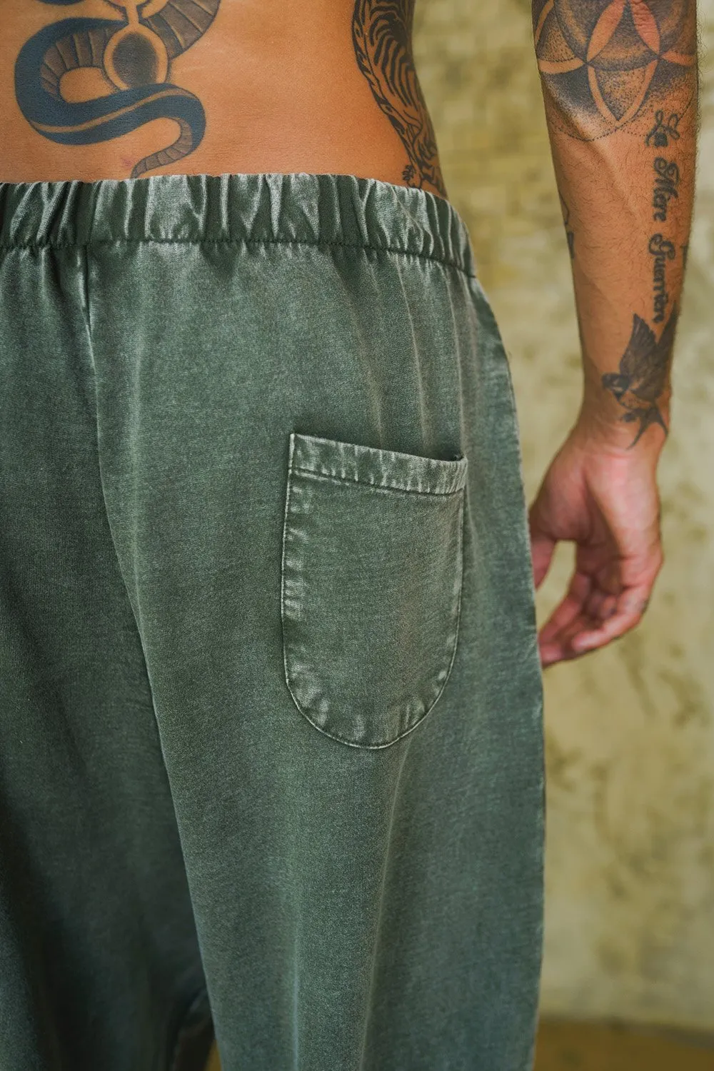 Olive Faded Loose Fit Pants