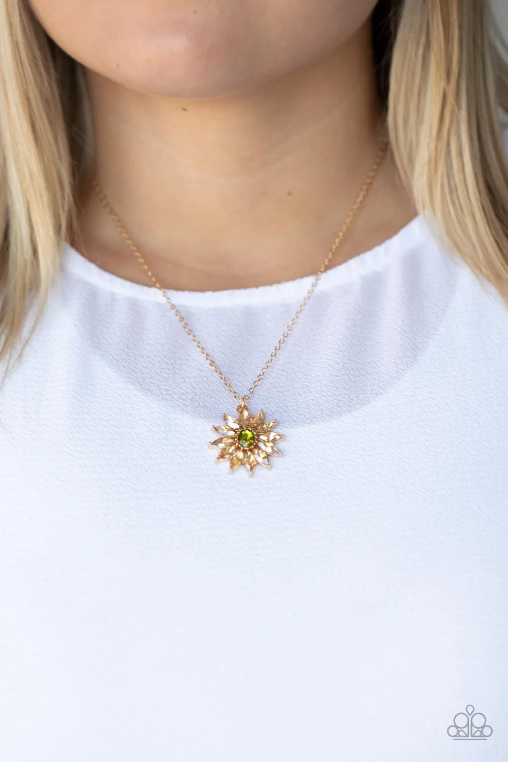 Paparazzi Formal Florals - Gold Dainty Necklace