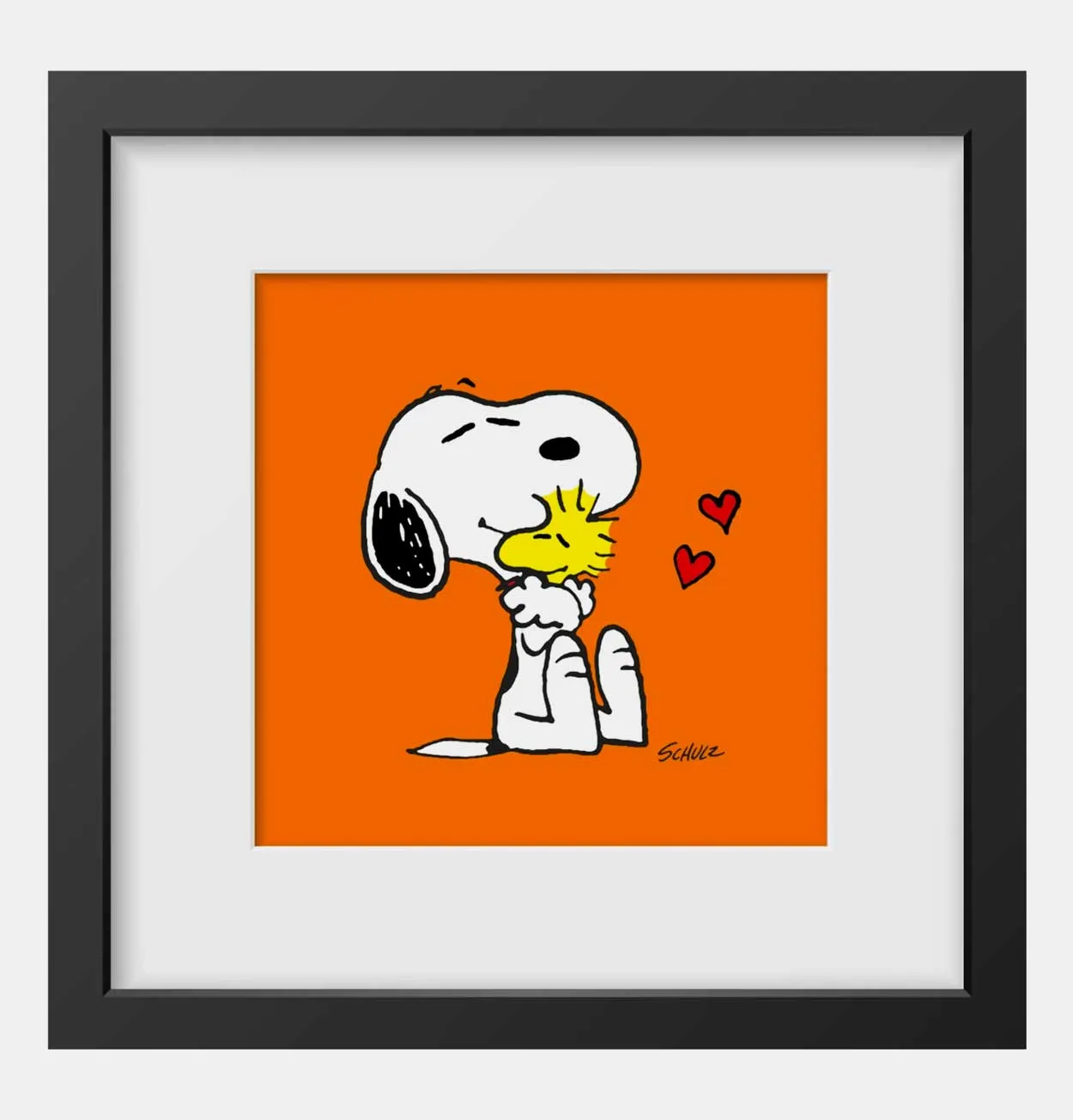 Peanuts Hugs Framed Handmade Print