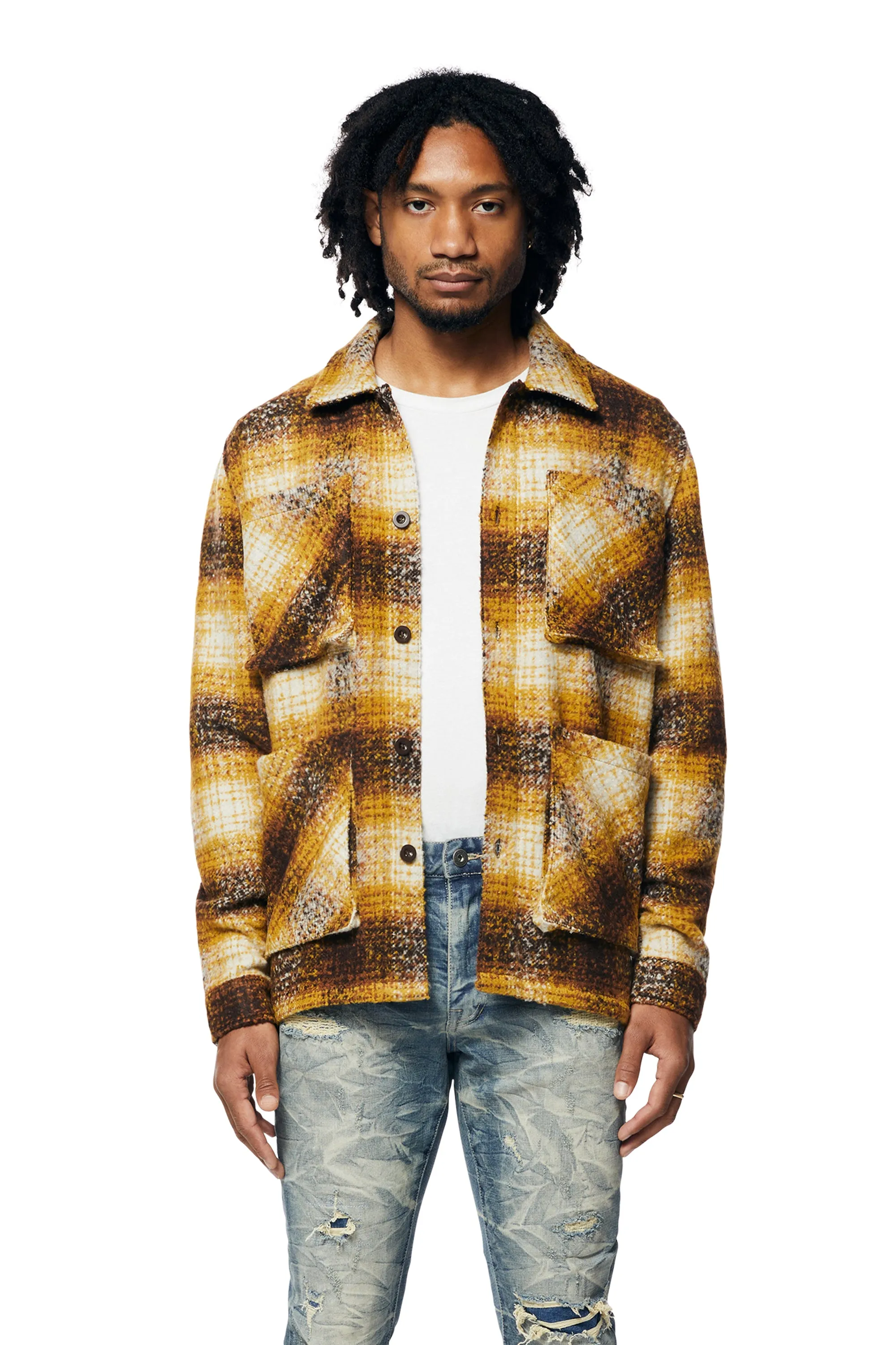 Plaid Flannel Overshirt - Butterscotch